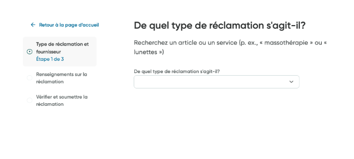 L'écran À quoi sert cette réclamation ?.